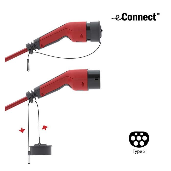 eConnect ladekabel MODE3 – T2, 5m, 3 - faset 20A - GreenGoing