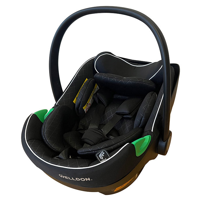 Welldon WD033 bilbarnstol med i-Size-bas gr. 0+ svart tyg