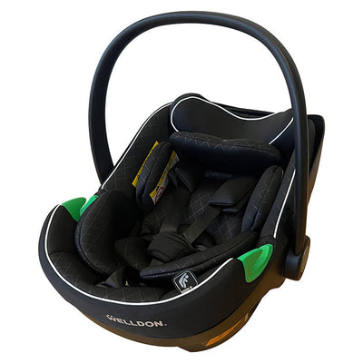 Welldon WD033 bilbarnstol med i-Size-bas gr. 0+ svart tyg