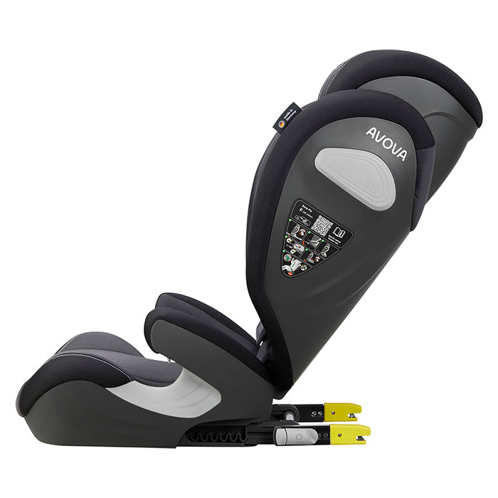 Avova Sora-Fix Bilbarnstol R129 100-150cm Grå/svart (7)