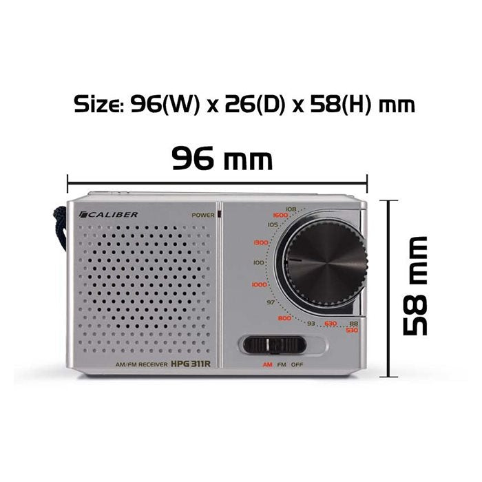 Caliber Bärbar FM Fickradio (HPG311R) (4)