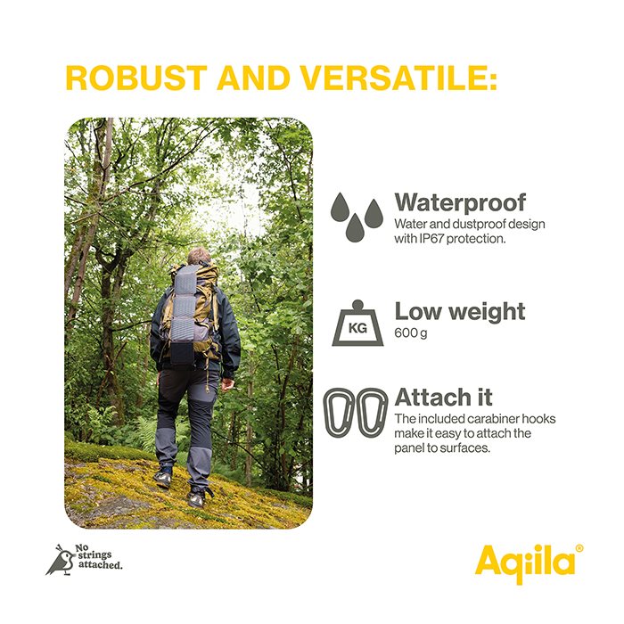 Aqiila SunBird P21 Hopfällbar Solcellsladdare 20W (7)