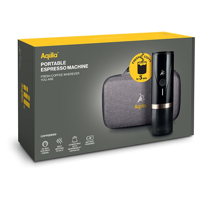 Aqiila Coffeebird Bärbar Espressomaskin (Kapslar/Kaffe) (9)