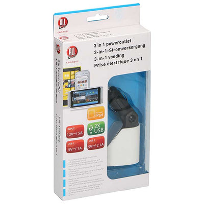 Fördelaruttag 2xUSB 2.1A 1xcigarett