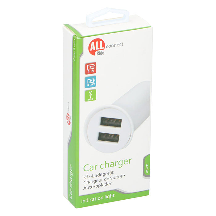 Allride 2 USB-uttag för cigarettändare 3,1A, 12-24V (2)