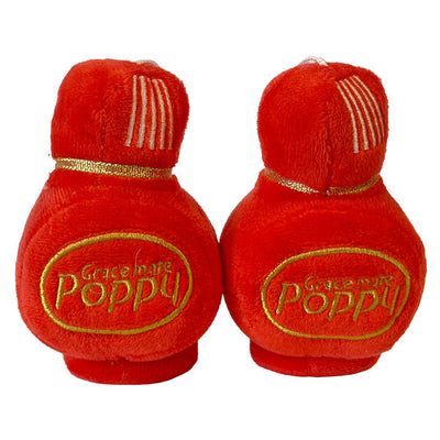 Poppy Plush röd 8x7cm. 2 st.