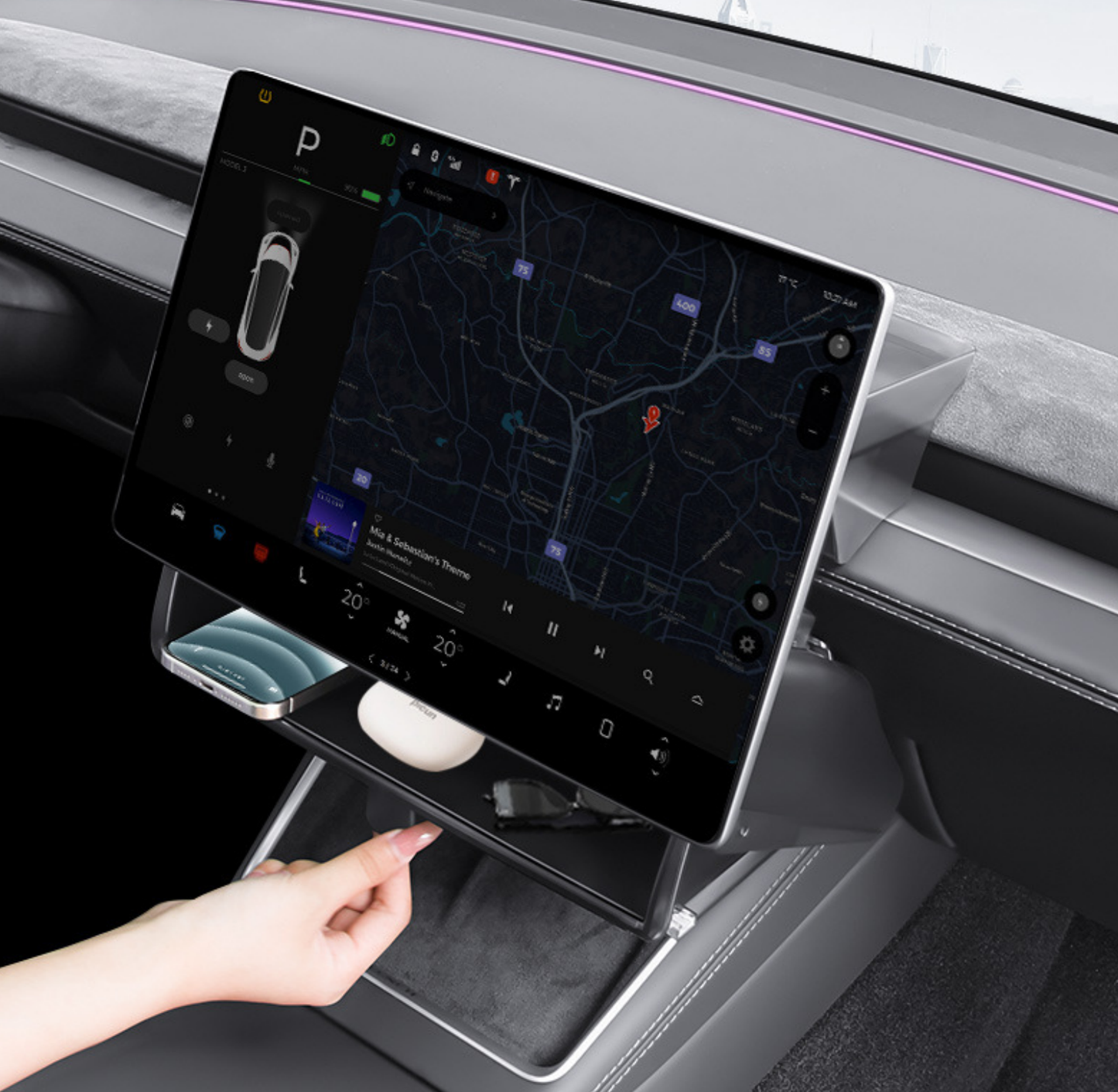 Förvaringsbricka under skärmen: Tesla Model 3 Highland & Model Y Juniper (5)