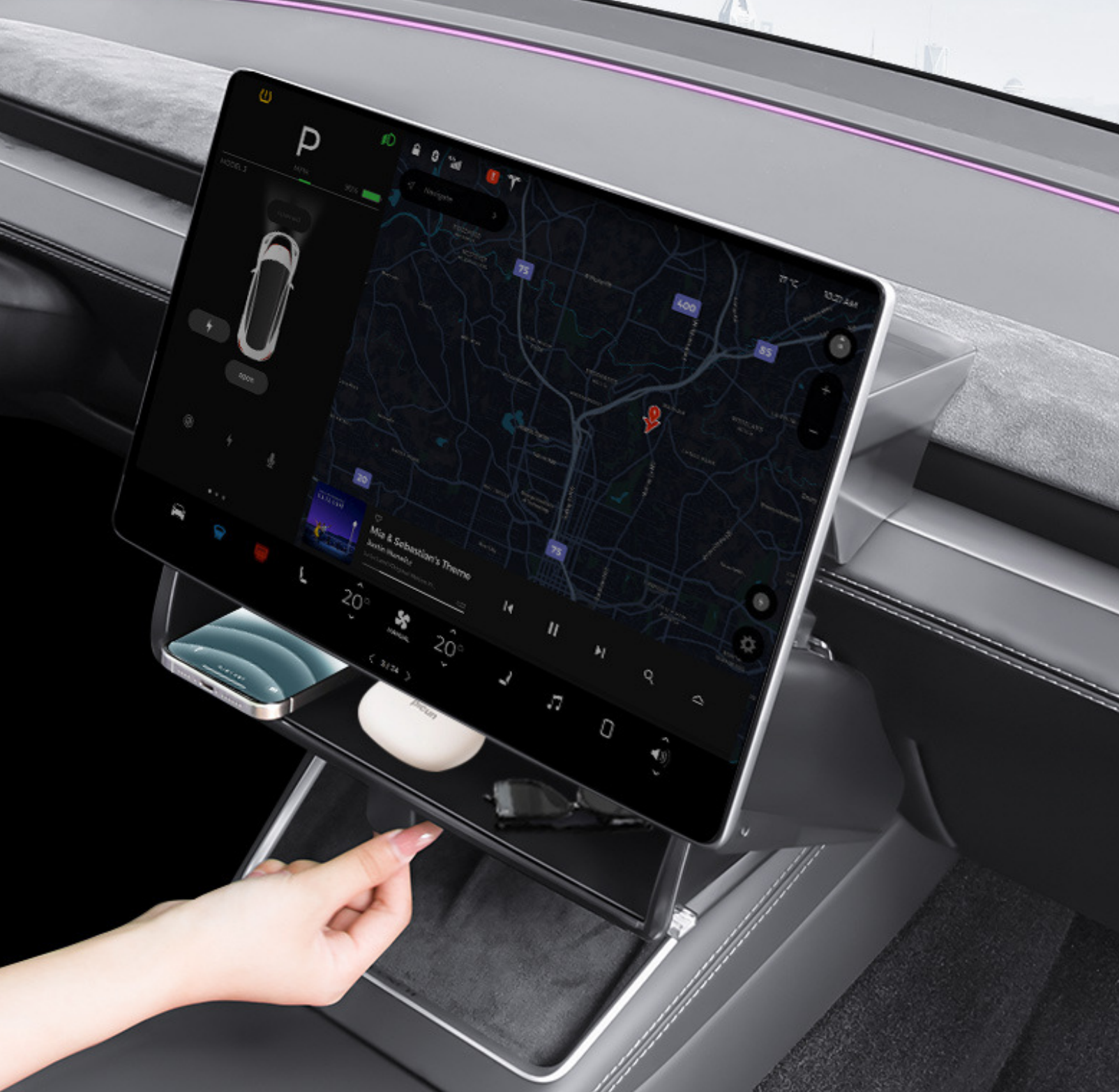 Förvaringsbricka under skärmen: Tesla Model 3 Highland & Model Y Juniper (5)