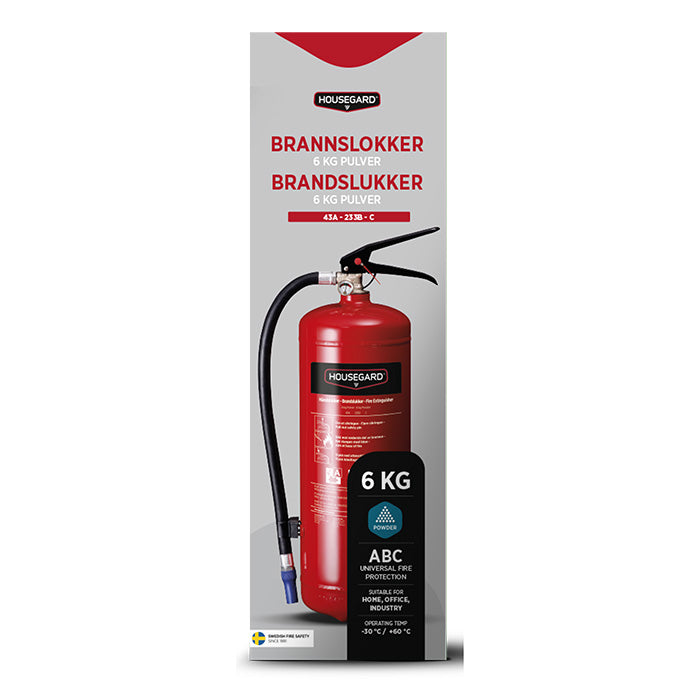 Housegard brandsläckare, pulver, 6 kg. (2)