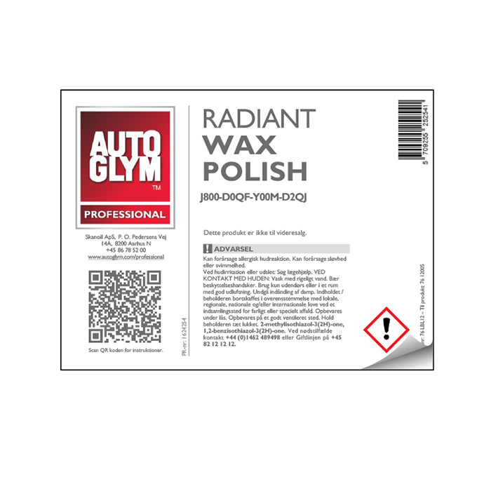 Etikett Autoglym Radiant Wax Polish