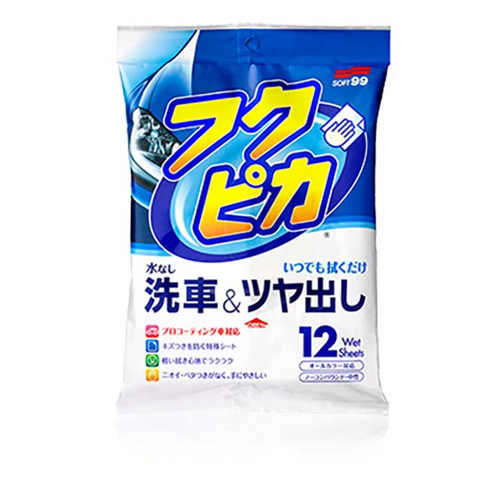 Soft99 Fukupika Wash & Wax 12 st. wipes