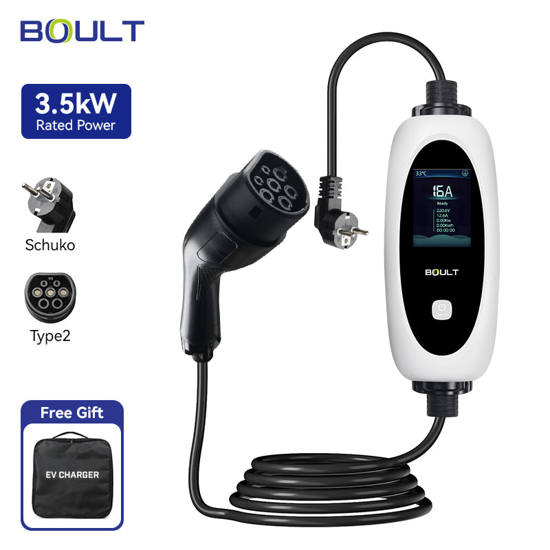 Transportabel Mormorladdare 3,5kW – Boult BP01 (Schuko) med 5 meter kabel - FÖRBESTÄLLNING (ETA 15/4)